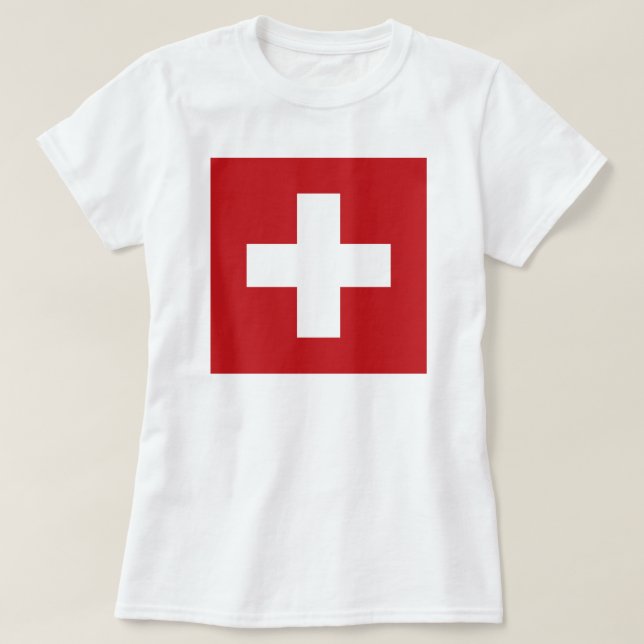 Schweiz Flagga T-shirt (Design framsida)