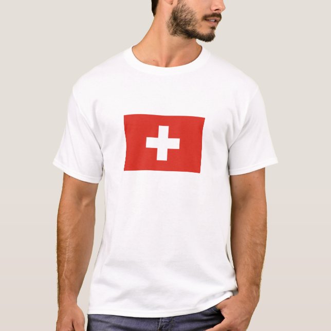 Schweiz flagga t shirt (Framsida)