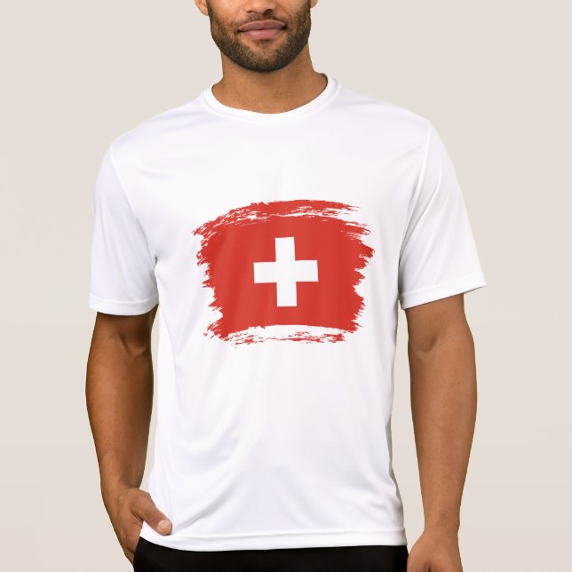 Schweiz flagga t shirt (Framsida)