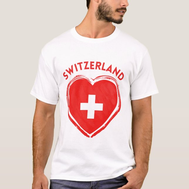 Schweiz flagga t shirt (Framsida)