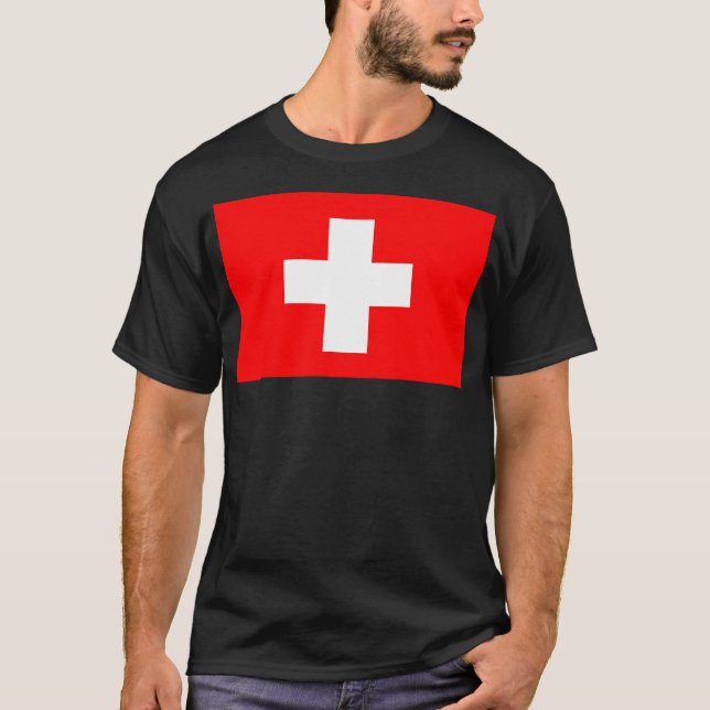 Schweiz flagga t shirt (Framsida)