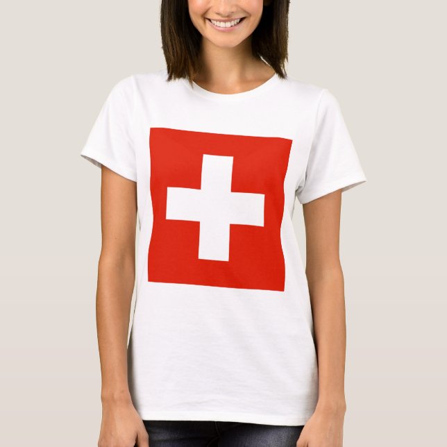Schweiz flagga t shirt (Framsida)