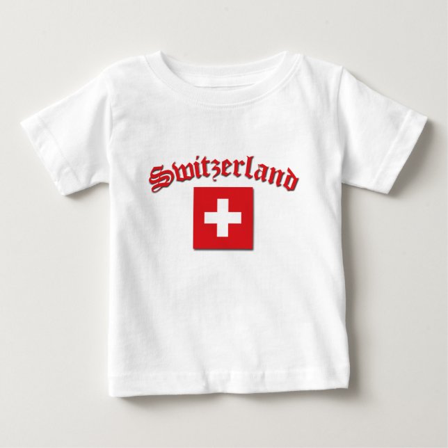 Schweiz Flagga Tee (Framsida)