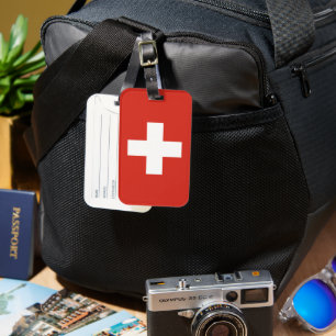 Schweiz-flagga telefonnummer bagagebricka
