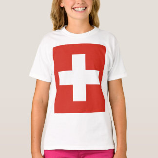 Schweiz-flagga telefonnummer t shirt