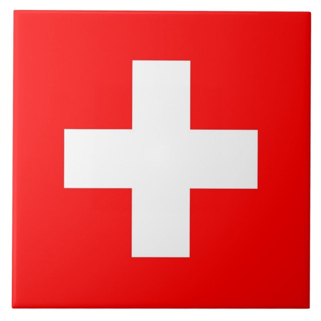 Schweiz Flagga Tile Kakelplatta (Framsidan)