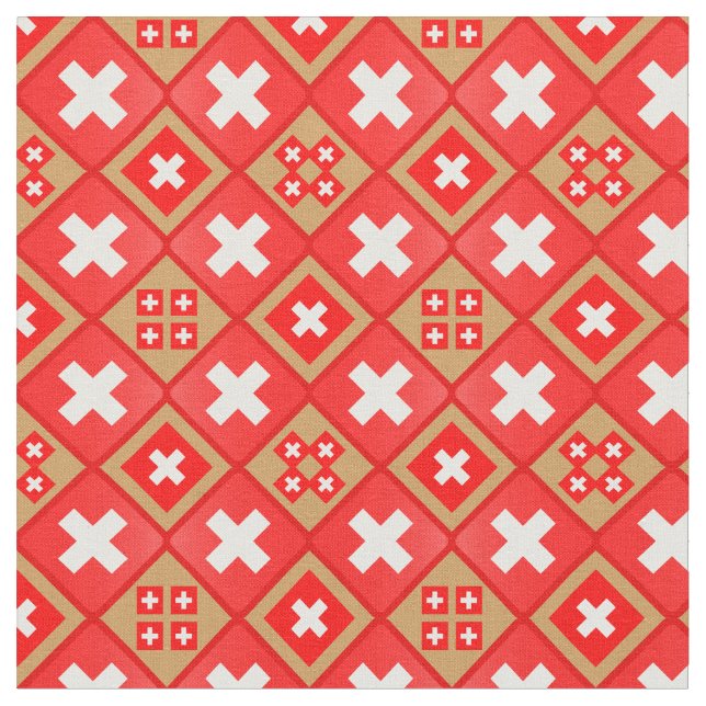 Schweiz Flagga & Trendig Schweiz Fabric mode Tyg (Närbild)