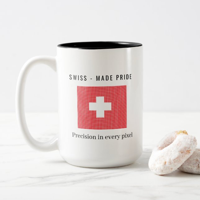 Schweiz flagga Två-Tonad mugg (Med munk)