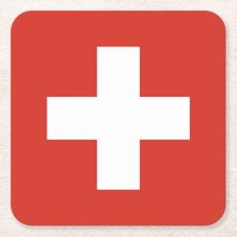 Schweiz Flagga Underlägg Papper Kvadrat