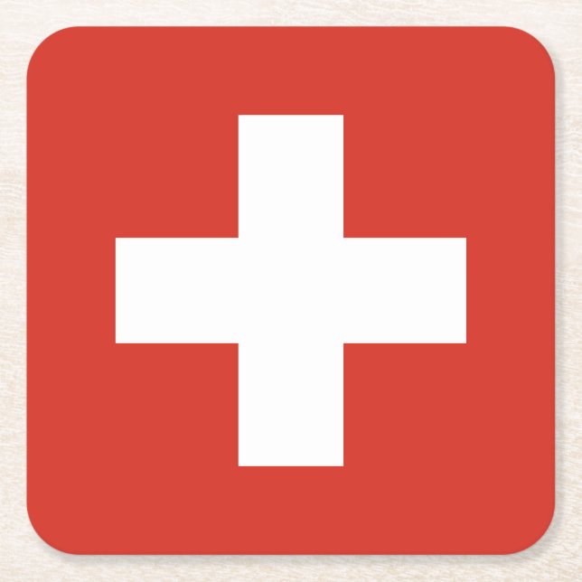 Schweiz Flagga Underlägg Papper Kvadrat (Framsidan)