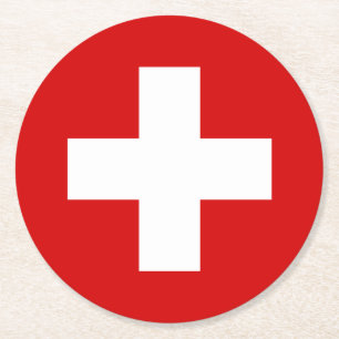 Schweiz flagga underlägg papper rund