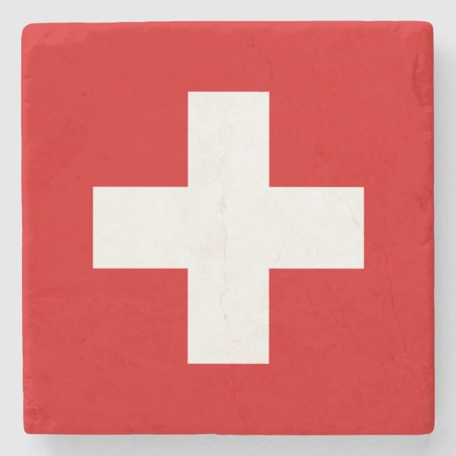 Schweiz flagga underlägg sten (Framsidan)