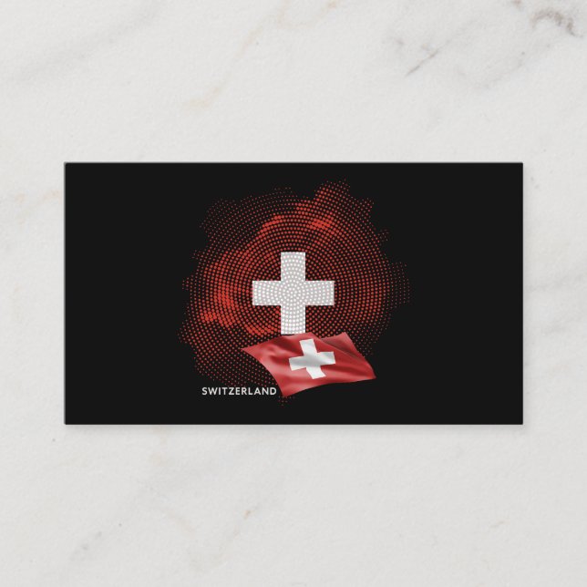 Schweiz flagga visitkort (Framsida)
