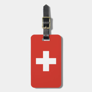 Schweiz flagga - vit kors bagagebricka