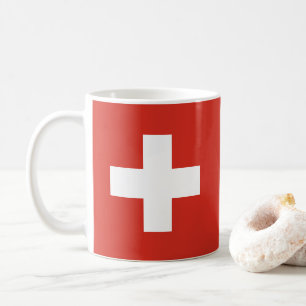 Schweiz flagga - vita kor kaffemugg