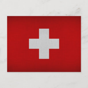Schweiz flagga vykort