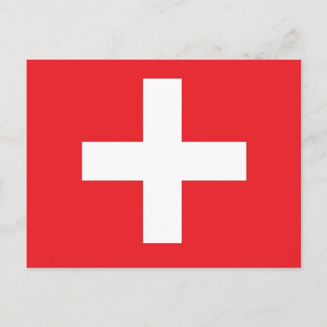 Schweiz Flagga Vykort (Framsida)