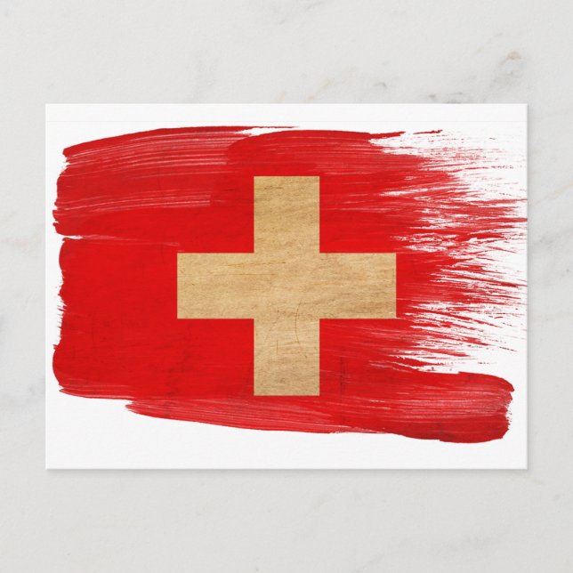 Schweiz Flagga vykort (Framsida)