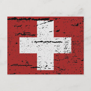SCHWEIZ flagga Vykort