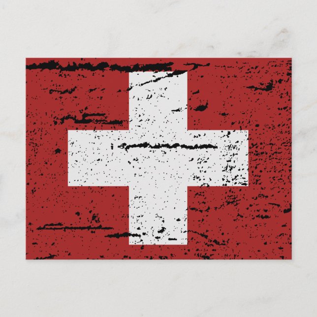 SCHWEIZ flagga Vykort (Framsida)