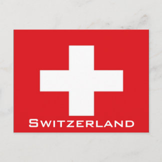 Schweiz flagga vykort