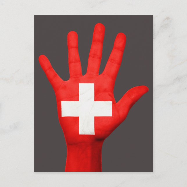 Schweiz flagga vykort (Framsida)