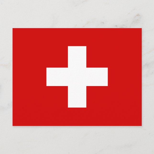 Schweiz Flagga Vykort (Framsida)