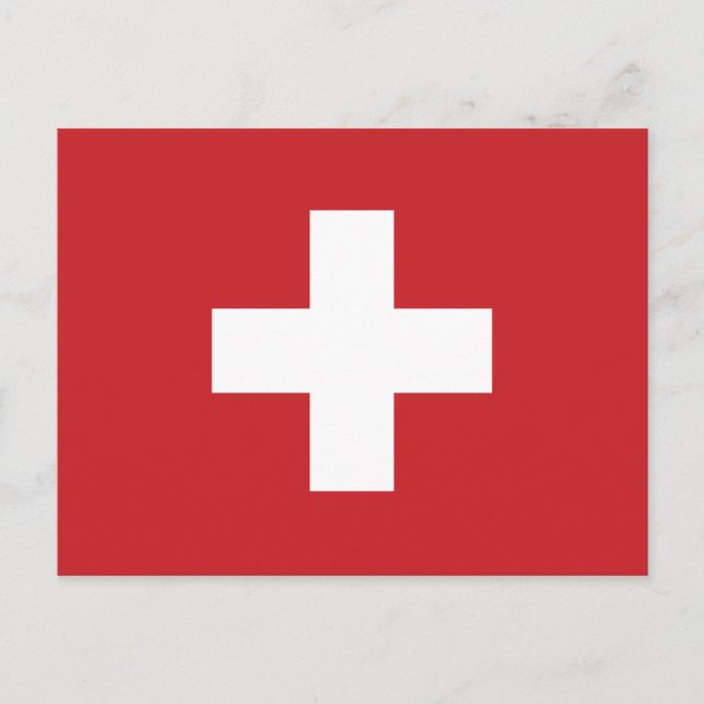 Schweiz Flagga Vykort (Framsida)