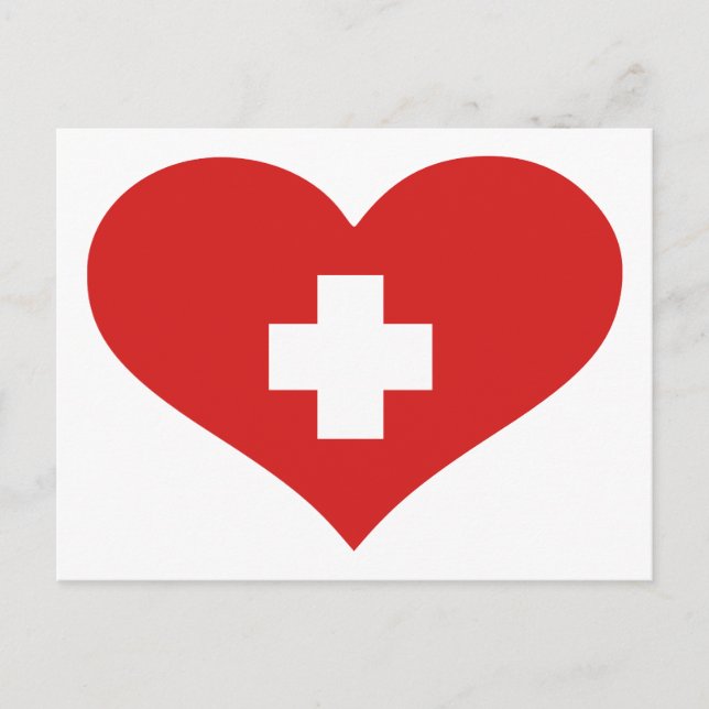 Schweiz flagga vykort (Framsida)
