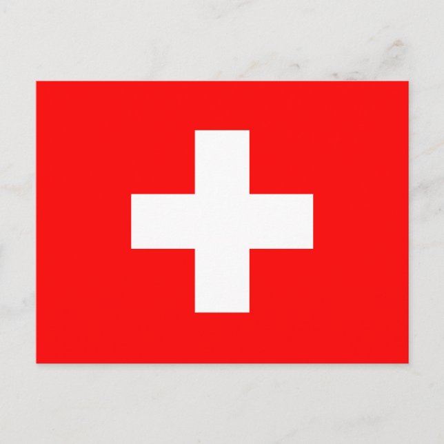 Schweiz Flagga Vykort (Framsida)