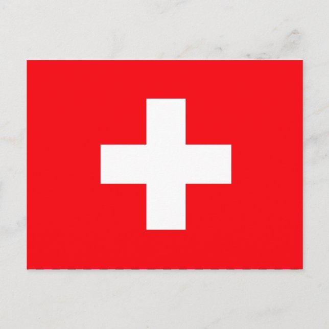 Schweiz Flagga Vykort (Framsida)