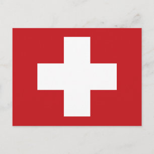 Schweiz Flagga Vykort