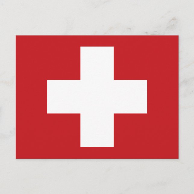 Schweiz Flagga Vykort (Framsida)