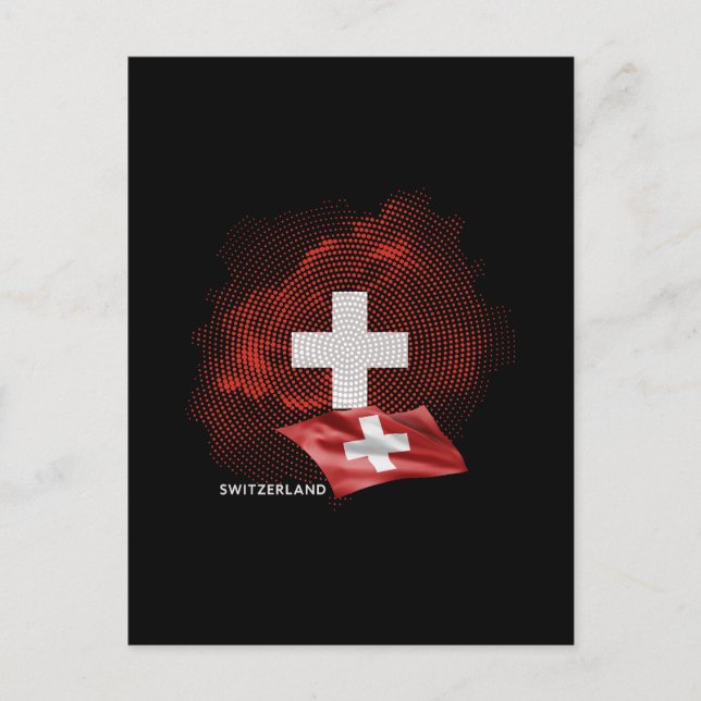 Schweiz flagga vykort (Framsida)