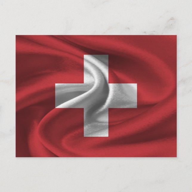 Schweiz Flagga Vykort (Framsida)