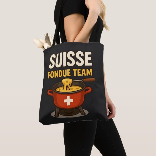 schweiz fondue lag tygkasse (Närbild)