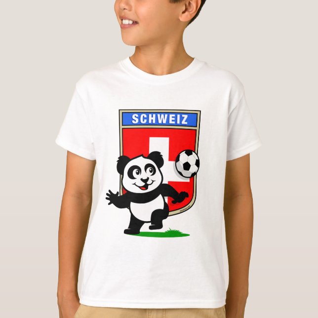 Schweiz Football Panda T Shirt (Framsida)
