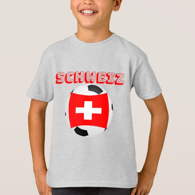 Schweiz Football T-Shirt (Barn) (Framsida)