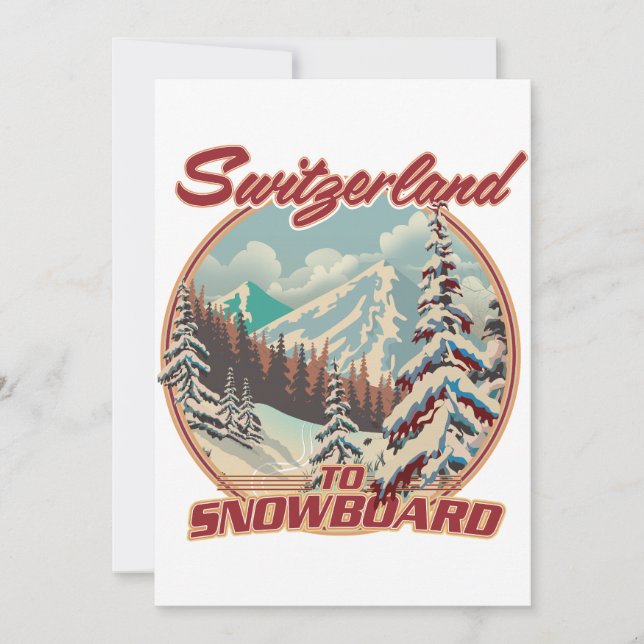 Schweiz för Snowboard Inbjudningar (Framsida)