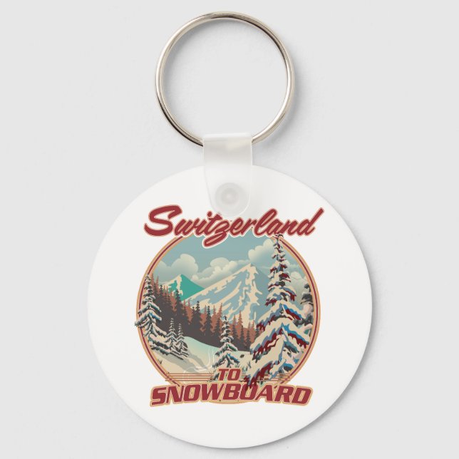 Schweiz för Snowboard Nyckelring (Framsida)