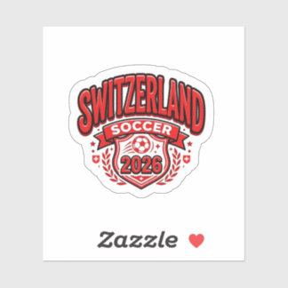 Schweiz Fotboll 2026 Fotboll Fet Land Typogr Klistermärken