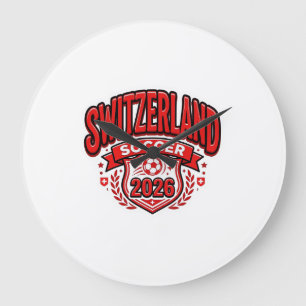 Schweiz Fotboll 2026 Fotboll Fet Land Typogr Stor Klocka