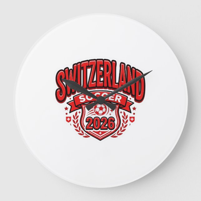 Schweiz Fotboll 2026 Fotboll Fet Land Typogr Stor Klocka (Framsida)