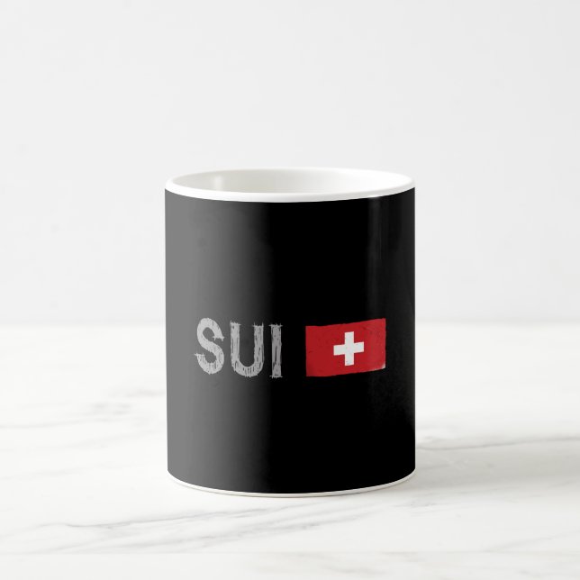 Schweiz Fotboll Fläkt Shirt Swiss Flagga Kaffemugg (Center)