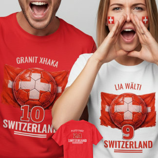 Schweiz Fotboll Nationell Flagga Kulturarv Fotboll T Shirt
