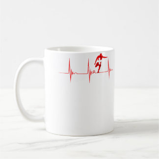 Schweiz Fotboll Schweizisk Flagga Hjärtbeat Ekg Pu Kaffemugg