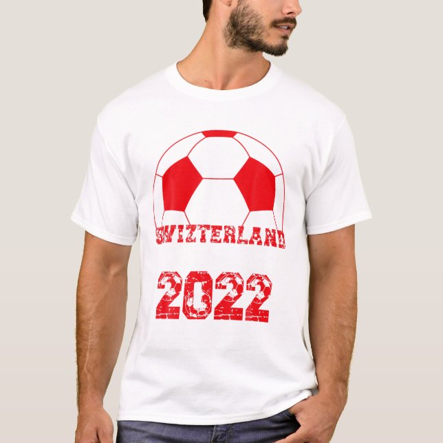 Schweiz fotbollsbuss Flagga 2022 - schweiziskt fot T Shirt (Framsida)