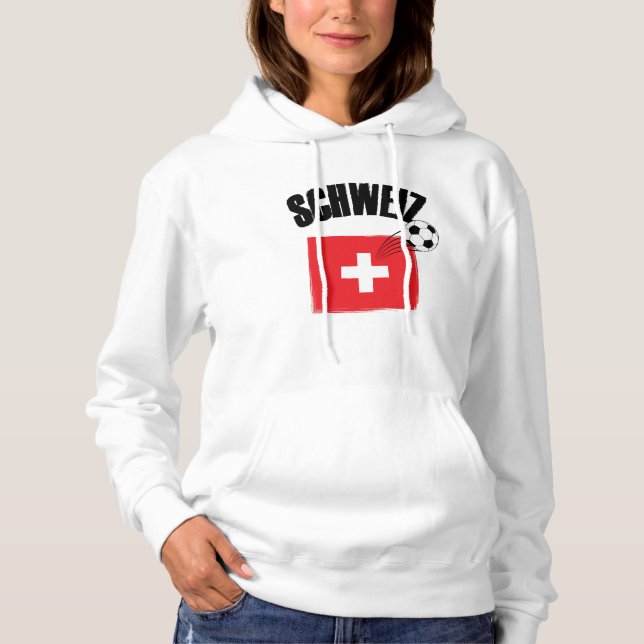Schweiz Fussball Schweiz Flagga T Shirt (Framsida)