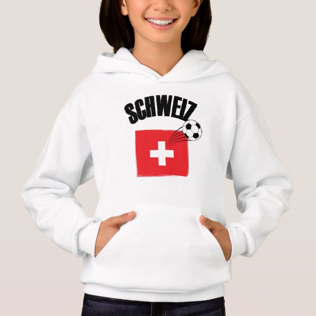 Schweiz Fussball Schweiz Flagga T Shirt (Framsida)