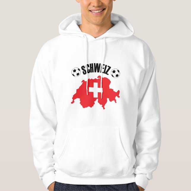 Schweiz Fussball Schweiz Karta Hoodie (Framsida)